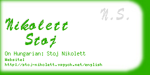nikolett stoj business card